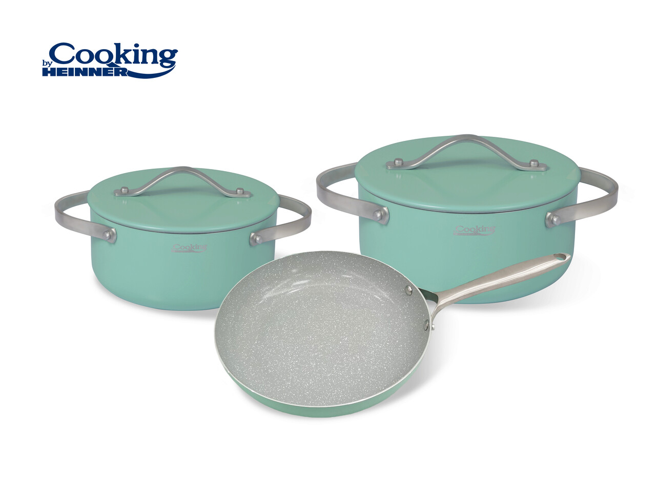 Set de gatit 5 piese Creta, Cooking by Heinner, 56x34x14.5 cm, aluminiu, verde - imagine 6
